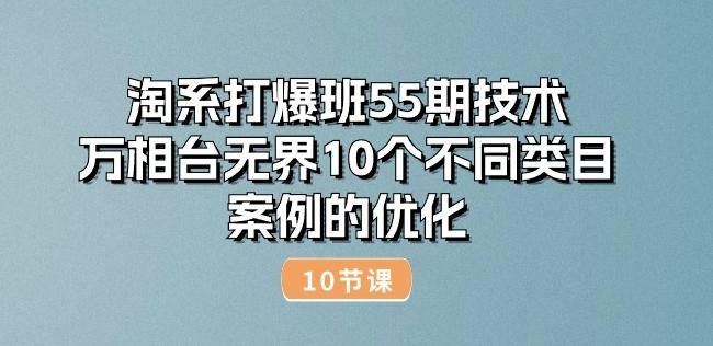 淘系打爆班55期技术：万相台无界10个不同类目案例的优化(10节)-昀创网