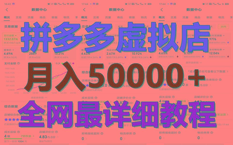 拼多多虚拟电商训练营月入50000+你也行，暴利稳定长久，副业首选-昀创网