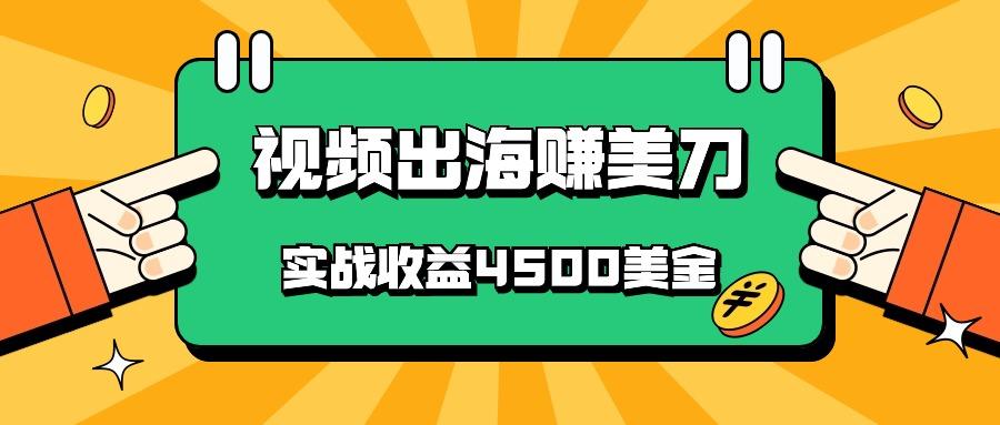 国内爆款视频出海赚美刀，实战收益4500美金，批量无脑搬运，无需经验直接上手-昀创网