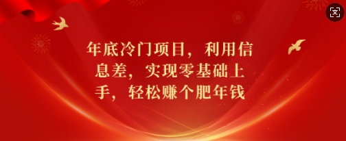 年底冷门项目，利用信息差，实现零基础上手，轻松赚个肥年钱【揭秘】-昀创网