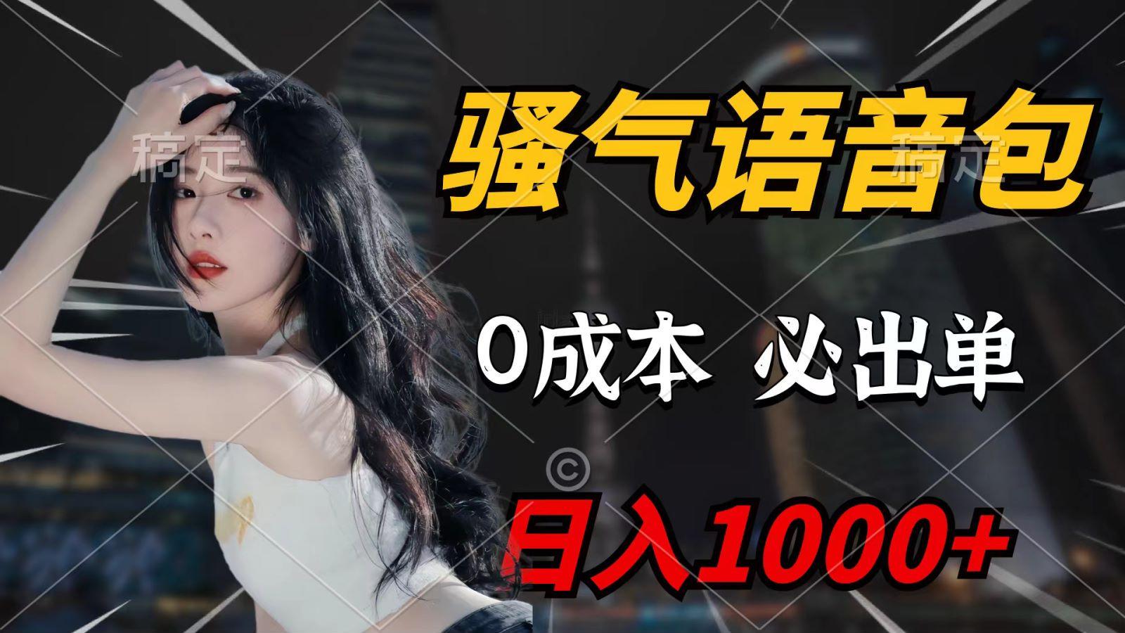 (9701期)骚气语音包，0成本一天1000+，闭着眼也能出单，详细教程！-昀创网