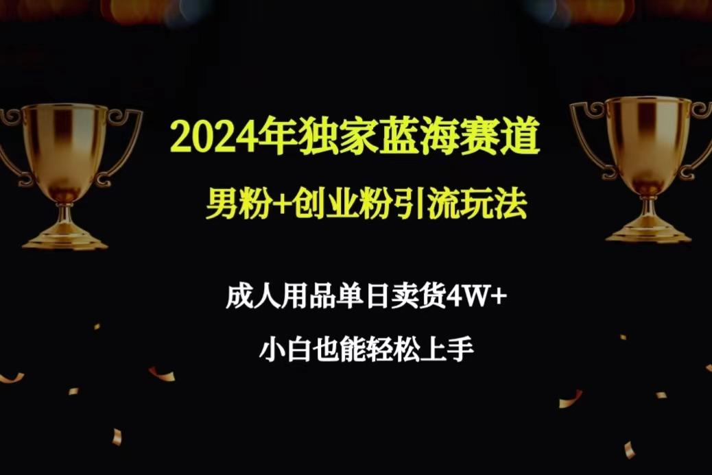 2024年独家蓝海赛道男粉+创业粉引流玩法，成人用品单日卖货4W+保姆教程-昀创网