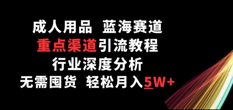 成人用品，蓝海赛道，重点渠道引流教程，行业深度分析，无需囤货，轻松月入5W+【揭秘】-昀创网