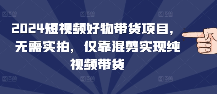 2024短视频好物带货项目，无需实拍，仅靠混剪实现纯视频带货-昀创网