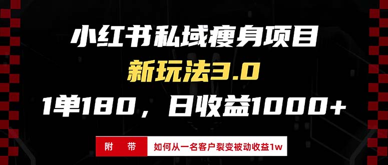 小红书瘦身项目3.0模式，新手小白日赚收益1000+(附从一名客户裂变收益…-昀创网