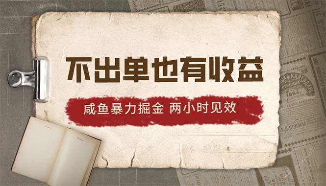 2024咸鱼暴力掘金，不出单也有收益，两小时见效，当天突破500+-昀创网