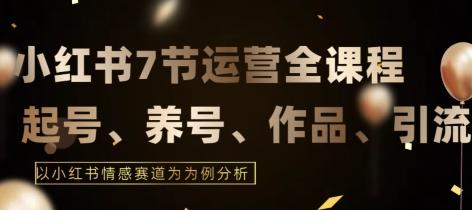 7节小红书运营实战全教程，结合最新情感赛道，打通小红书运营全流程【揭秘】-昀创网