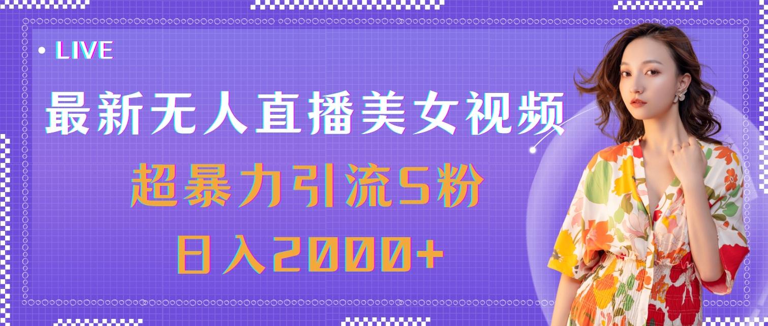 最新无人直播美女视频，超暴力引流S粉日入2000+-昀创网