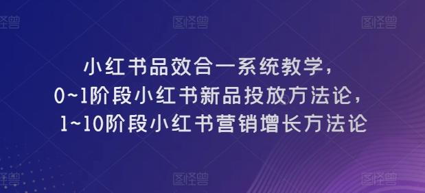 小红书品效合一系统教学，​0~1阶段小红书新品投放方法论，​1~10阶段小红书营销增长方法论-昀创网