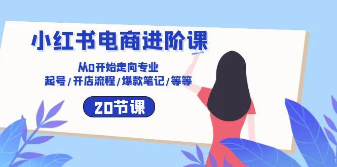 小红书电商进阶课：从0开始走向专业 起号/开店流程/爆款笔记/等等(20节-昀创网