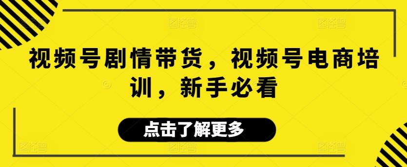 视频号剧情带货，视频号电商培训，新手必看-昀创网