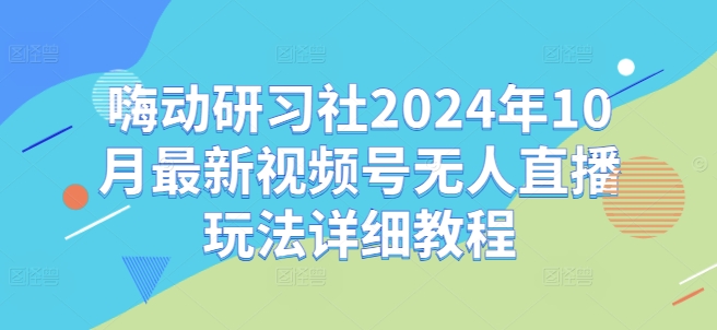 嗨动研习社2024年10月最新视频号无人直播玩法详细教程-昀创网