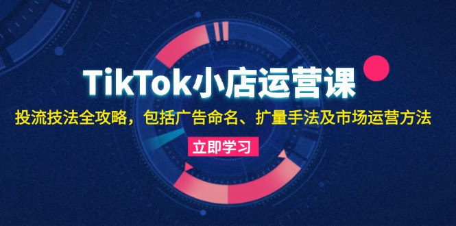 TikTok小店运营课：投流技法全攻略，包括广告命名 扩量手法及市场运营方法-昀创网