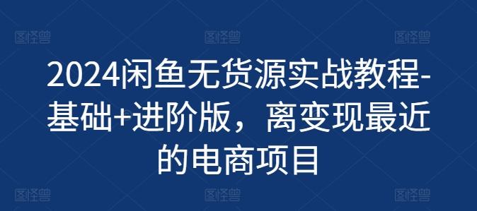 2024闲鱼无货源实战教程-基础+进阶版，离变现最近的电商项目-昀创网