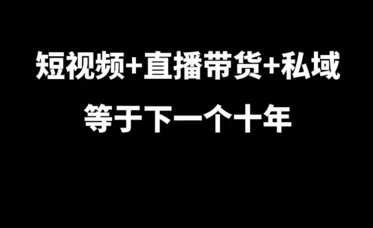 短视频+直播带货+私域等于下一个十年，大佬7年实战经验总结-昀创网