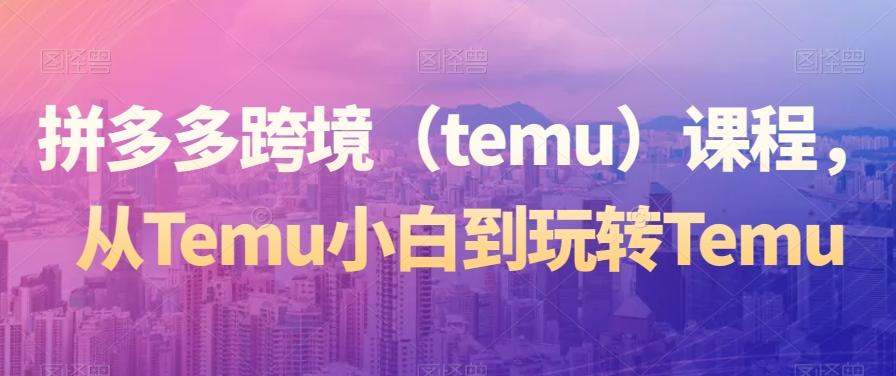 拼多多跨境（temu）课程，从Temu小白到玩转Temu-昀创网