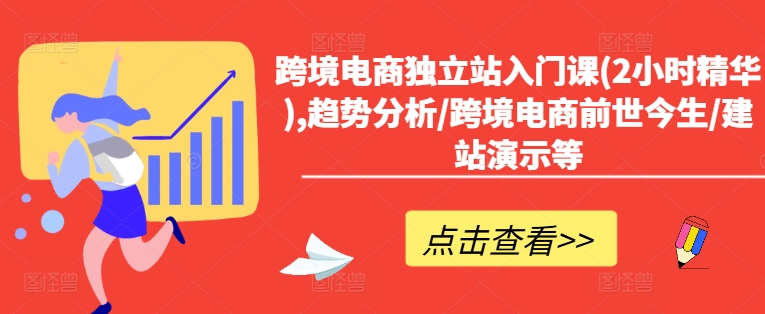 跨境电商独立站入门课(2小时精华),趋势分析/跨境电商前世今生/建站演示等-昀创网