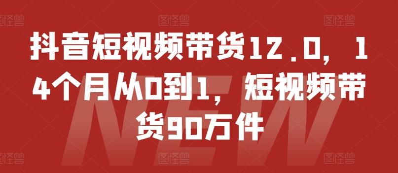 抖音短视频带货12.0，14个月从0到1，短视频带货90万件-昀创网