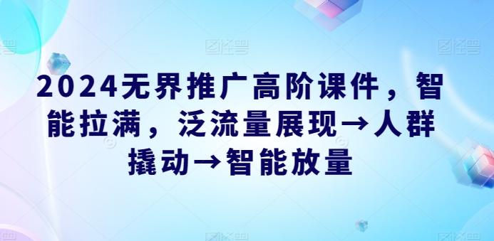 2024无界推广高阶课件，智能拉满，泛流量展现→人群撬动→智能放量-昀创网