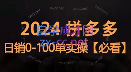 恒哥·2024拼多多日销0-100单实操-昀创网