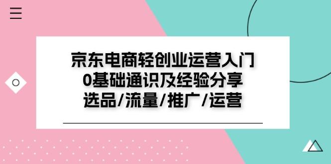 京东电商-轻创业运营入门0基础通识及经验分享：选品/流量/推广/运营-昀创网