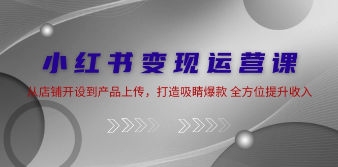 小红书变现运营课：从店铺开设到产品上传，打造吸睛爆款 全方位提升收入-昀创网