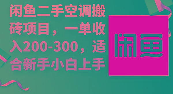 (9539期)闲鱼二手空调搬砖项目，一单收入200-300，适合新手小白上手-昀创网