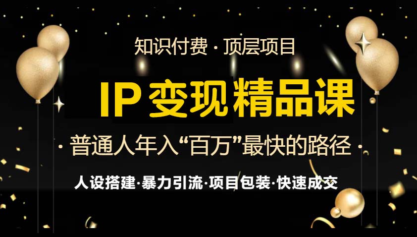 IP变现最新精品课程，知识付费全流程+最强引流术+小白避坑指南-昀创网