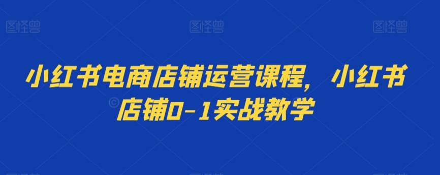 小红书电商店铺运营课程，小红书店铺0-1实战教学-昀创网