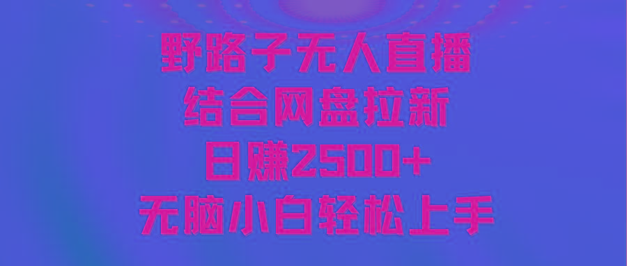 无人直播野路子结合网盘拉新，日赚2500+多平台变现，小白无脑轻松上手操作-昀创网