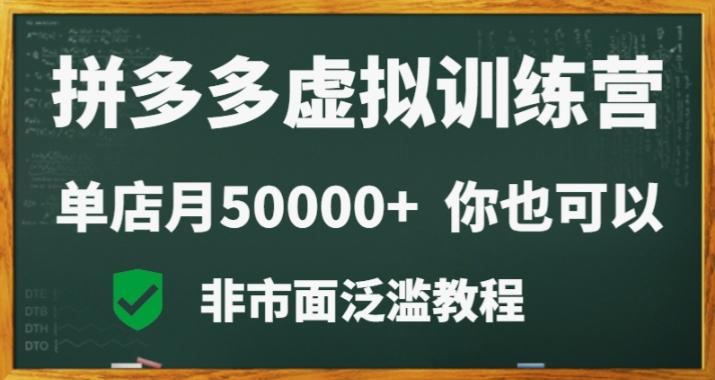 拼多多虚拟电商训练营月入30000+你也行，暴利稳定长久，副业首选-昀创网