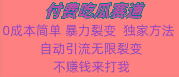 吃瓜付费赛道，暴力无限裂变，0成本，实测日入700+！！！-昀创网