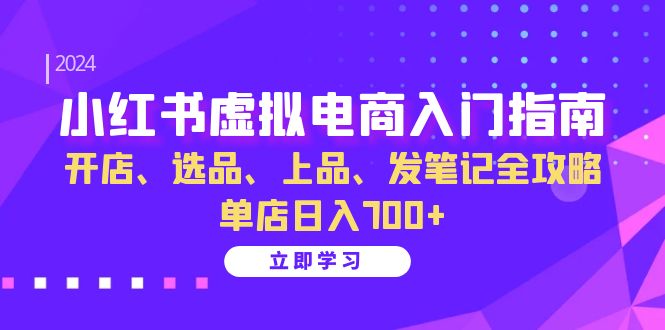 小红书虚拟电商入门指南：开店、选品、上品、发笔记全攻略 单店日入700+-昀创网