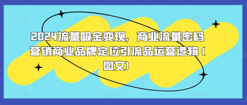 2024流量吸金变现，商业流量密码营销商业品牌定位引流品运营逻辑(图文)-昀创网