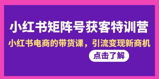 小红书-矩阵号获客特训营-第10期，小红书电商的带货课，引流变现新商机-昀创网