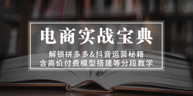 电商实战宝典 解锁拼多多&抖音运营秘籍 含高价付费模型搭建等分段教学-昀创网