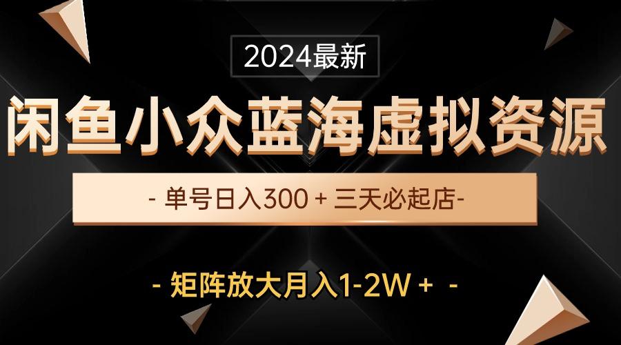 最新闲鱼小众蓝海虚拟资源，单号日入300＋，三天必起店，矩阵放大月入1-2W-昀创网