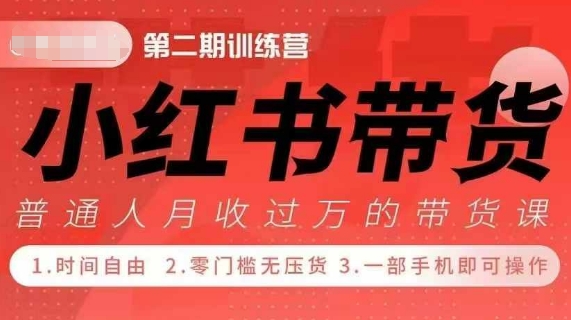 小Red书带货42天训练营 2.0版，宝妈+自由职+上班族+大学生，提高副业收入的大红利项目-昀创网