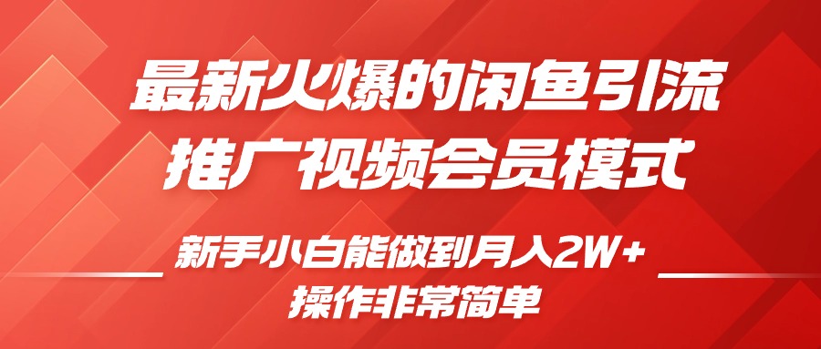 闲鱼引流推广影视会员，0成本就可以操作，新手小白月入过W+【揭秘】-昀创网