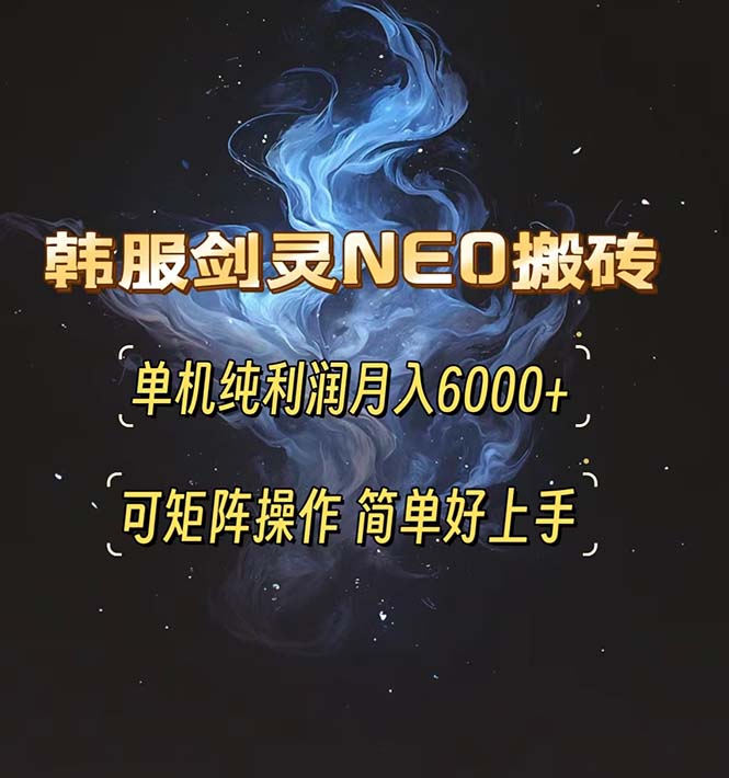 韩服剑灵NEO搬砖攻略，单机纯利润月入6000+ 可矩阵操作，简单好上手。-昀创网