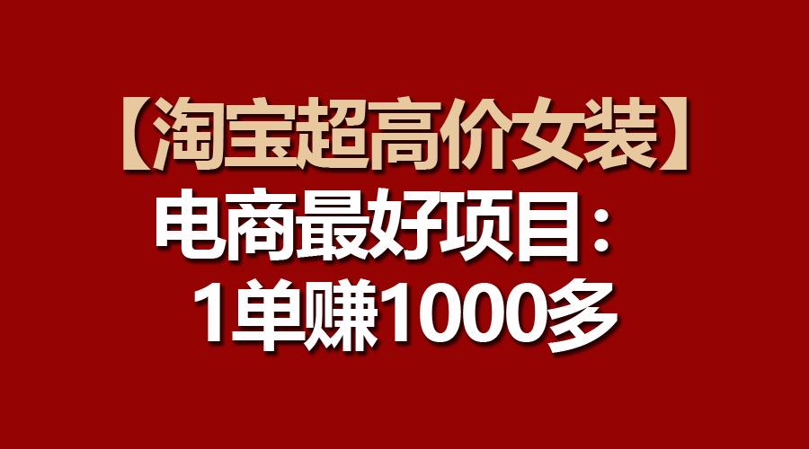 【淘宝超高价女装】电商最好项目：一单赚1000多-昀创网