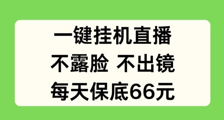 一键挂JI直播，不露脸不出境，每天保底66元【揭秘】-昀创网