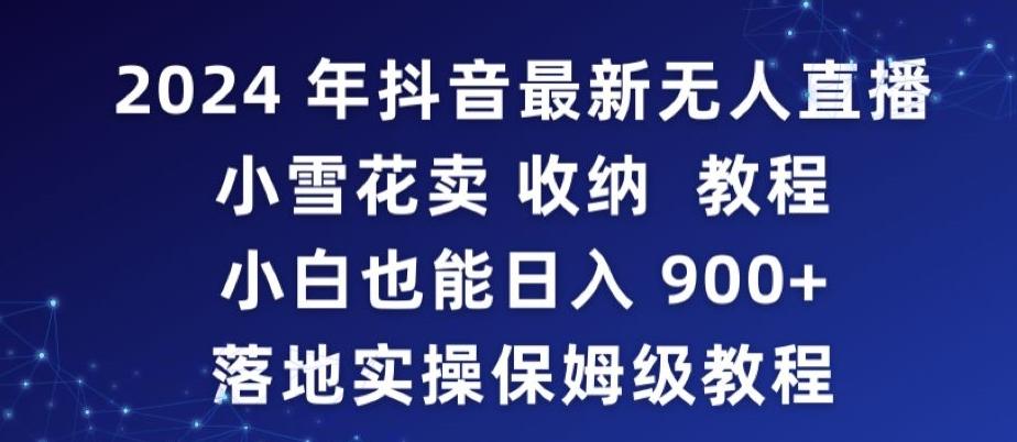 2024年抖音最新无人直播小雪花卖收纳教程，小白也能日入900+落地实操保姆级教程【揭秘】-昀创网