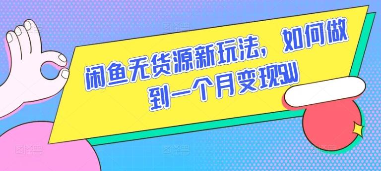 闲鱼无货源新玩法，如何做到一个月变现5W【揭秘】-昀创网