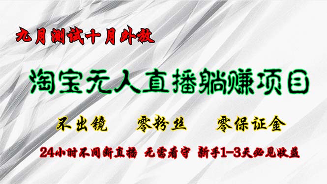 淘宝无人直播最新玩法，九月测试十月外放，不出镜零粉丝零保证金，24小…-昀创网